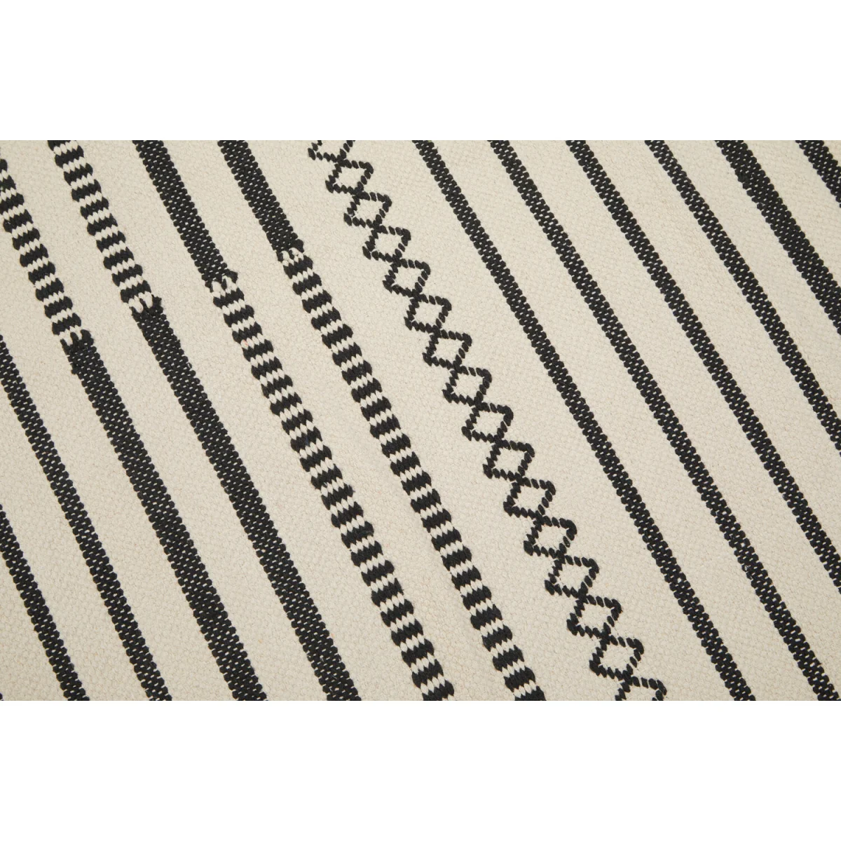 Madras Cotton Rug - Black & White – image 4