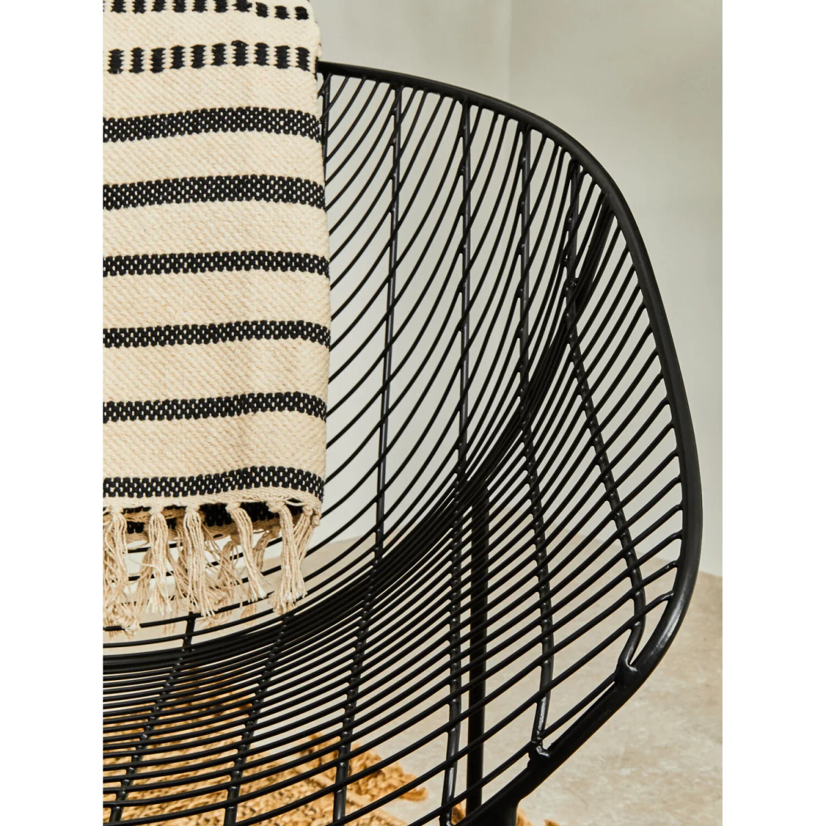Madras Cotton Rug - Black & White – image 5