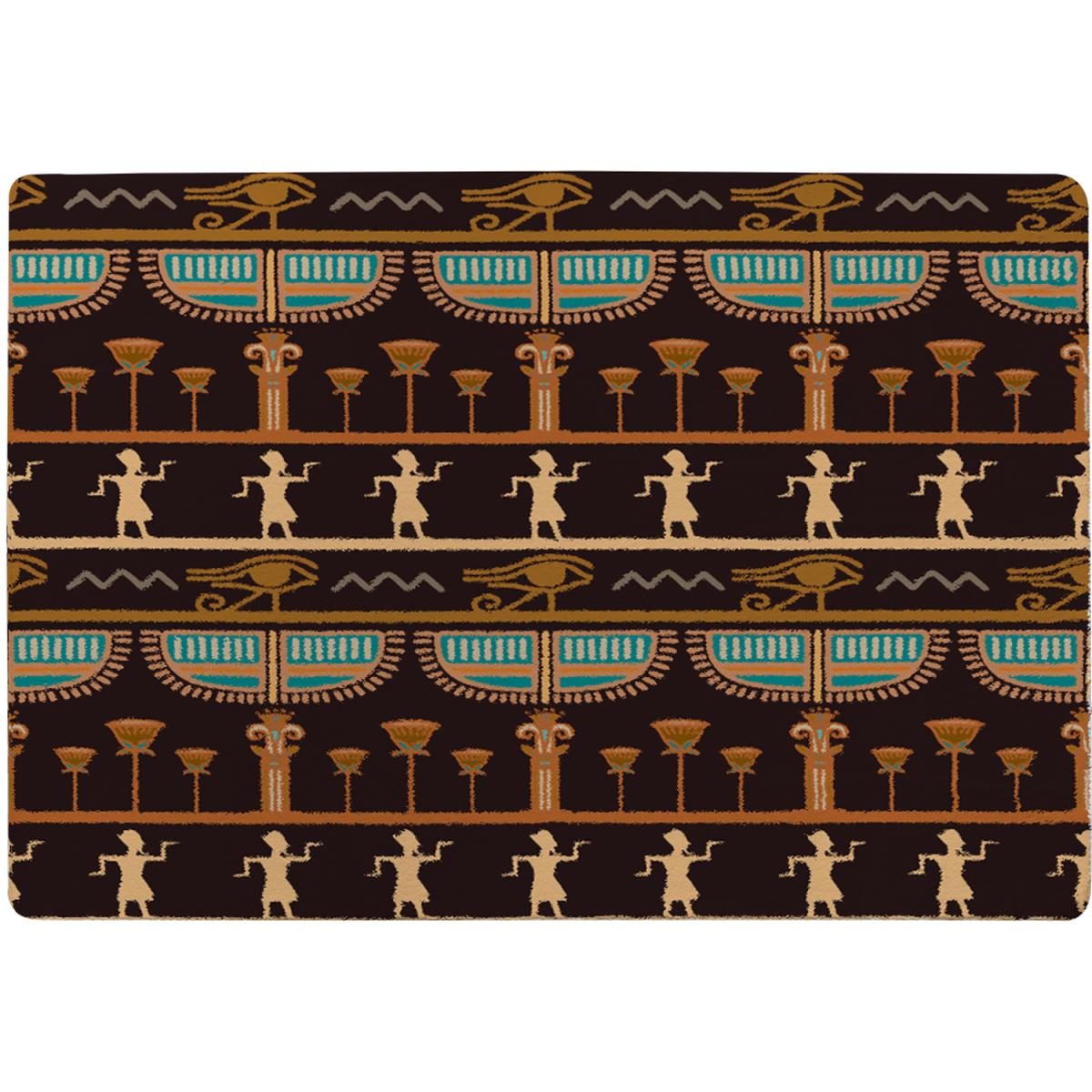 Orange Black Hieroglyphs Rug - Black / 230cm – image 2