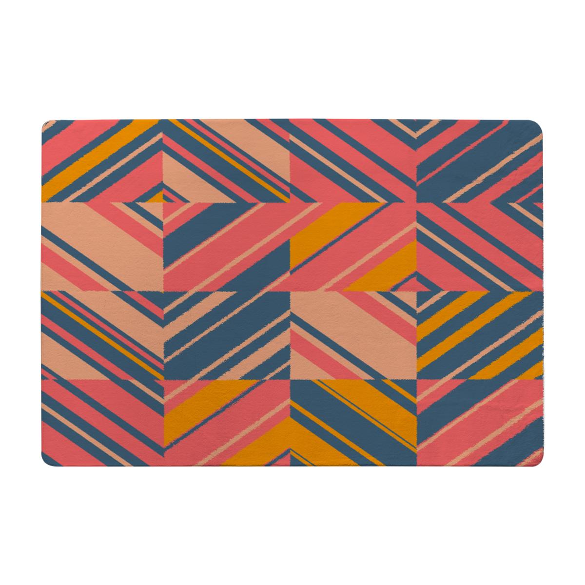 Striped Bright Geometric Pattern Rug - Orange / 150cm – image 1