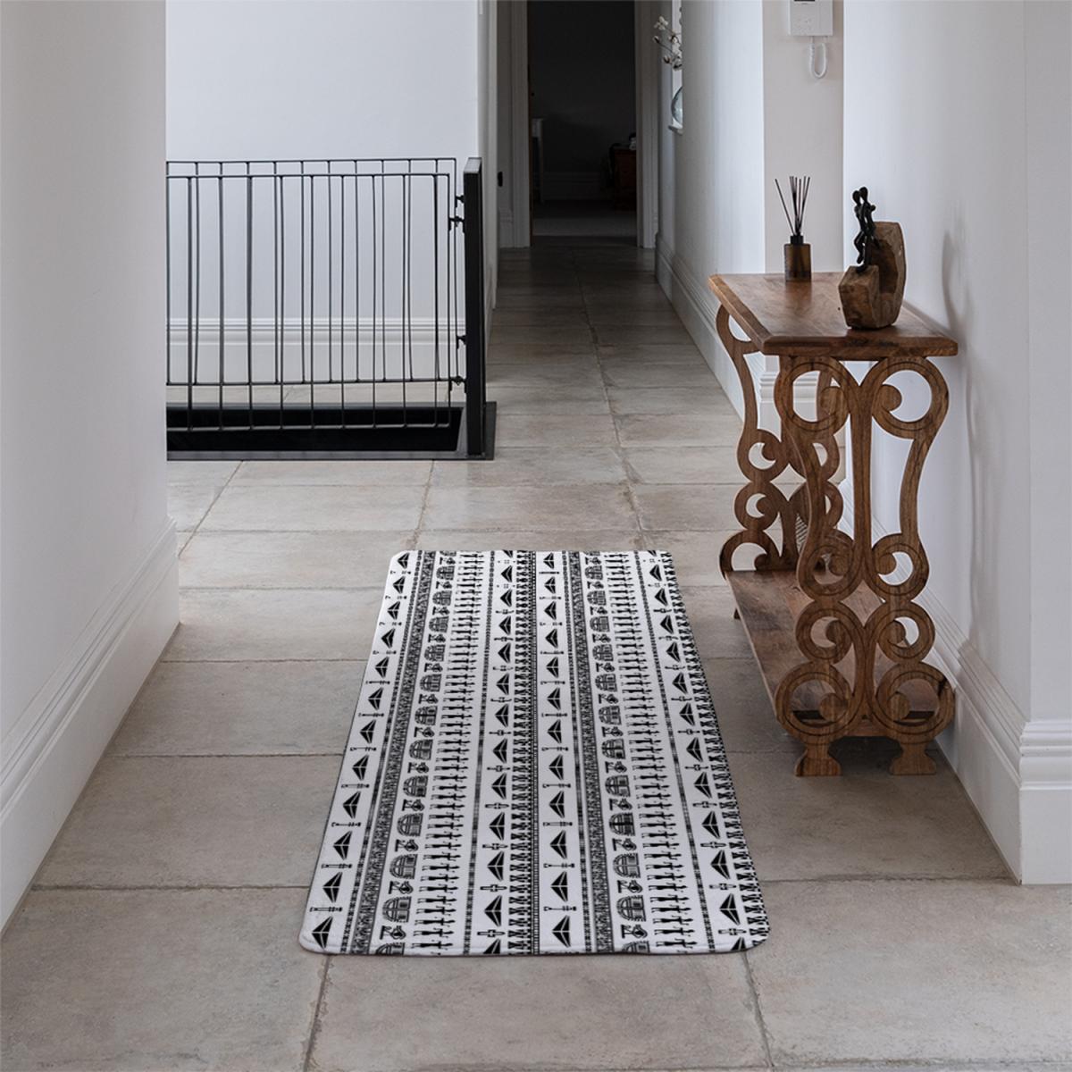Tribal Egyptian Art Runner Rug - Black – image 3
