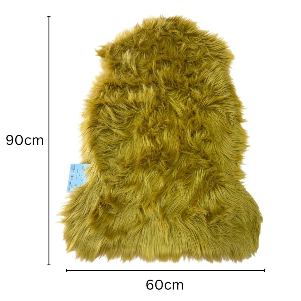 Luxury Faux Rabbit Fur Rug - Mustard Yellow – image 5