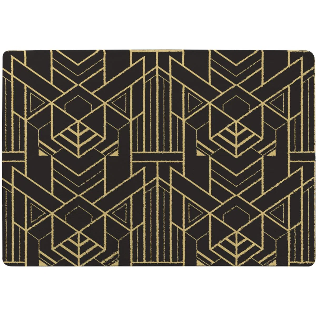 Golden Lined Shape Rug - Brown / 230cm – image 2