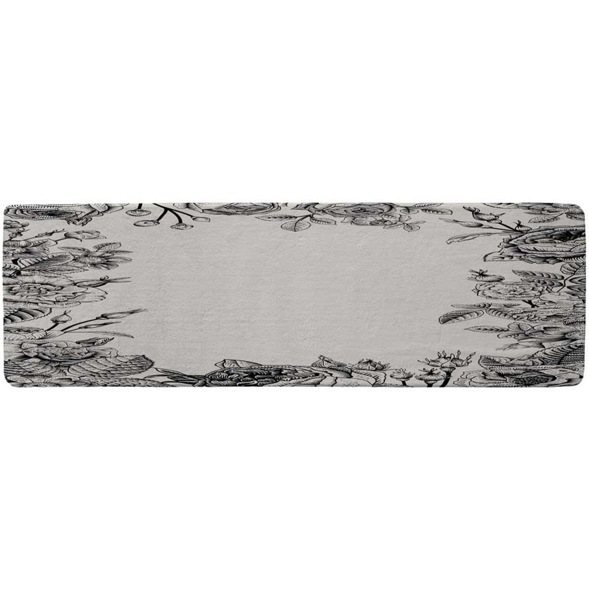 Hand Drawn Roses Runner Rug - Black – image 2