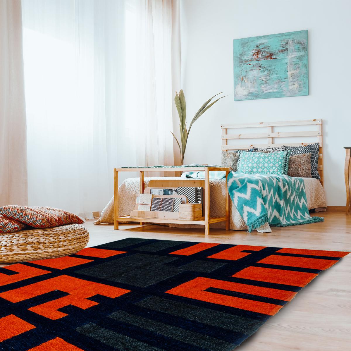 Block colour rug - Red – image 2