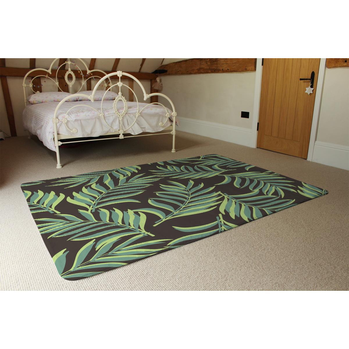 Green Palm Leaves Rug - Green / 110cm – image 3