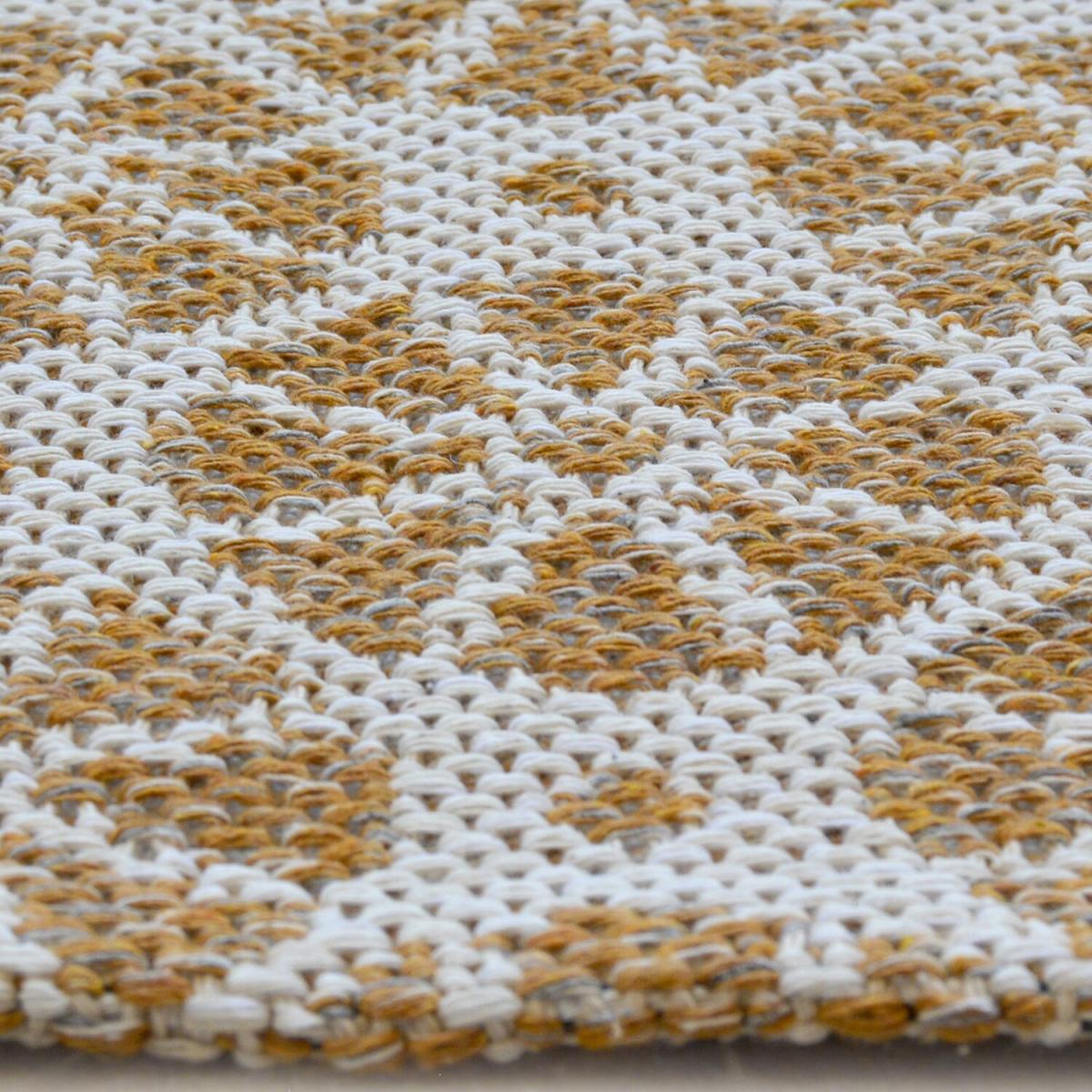 Mustard Geometric Eco Friendly Flatweave Rug - Regen - Yellow / 230cm – image 2