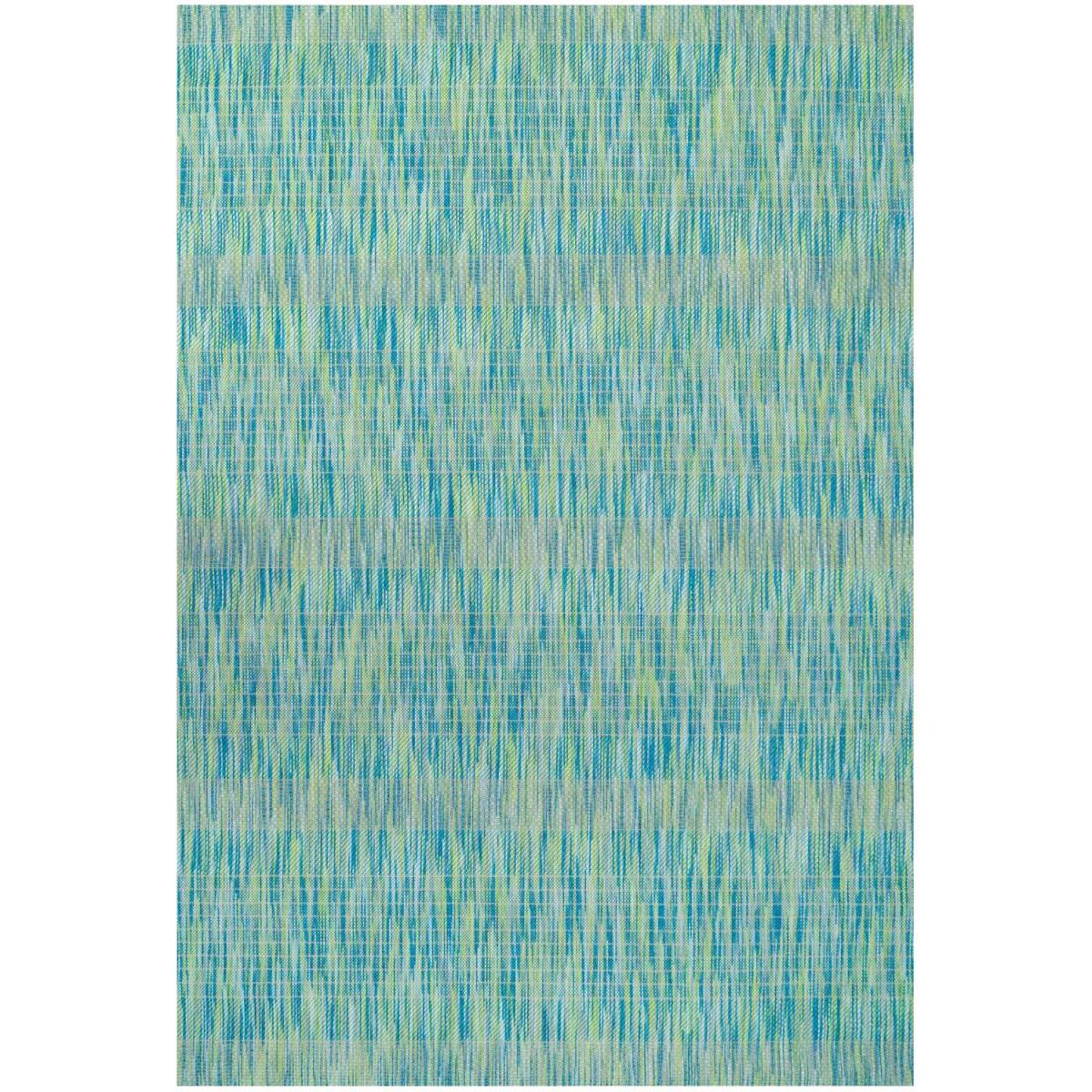 Blue Green Durable Soft Plastic Mottled Flatweave Indoor Outdoor Area Rug - Sea Green / 170 x 120cm – image 6