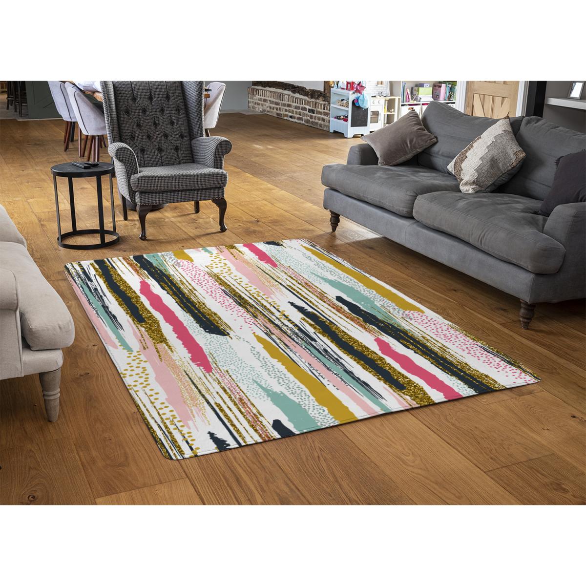 Coloured Stripes  Spots Rug - Pink / 230cm – image 3
