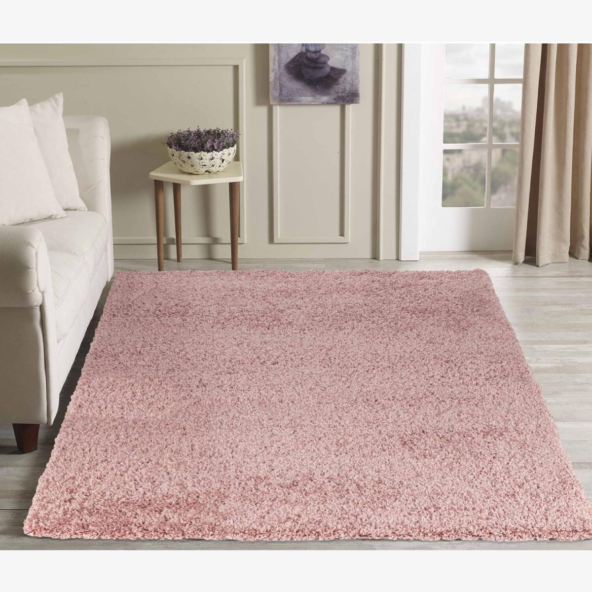 Serdim Rugs Plain Living Room Fluffy Shaggy Area Rugs - Baby Pink / 150cm – image 1
