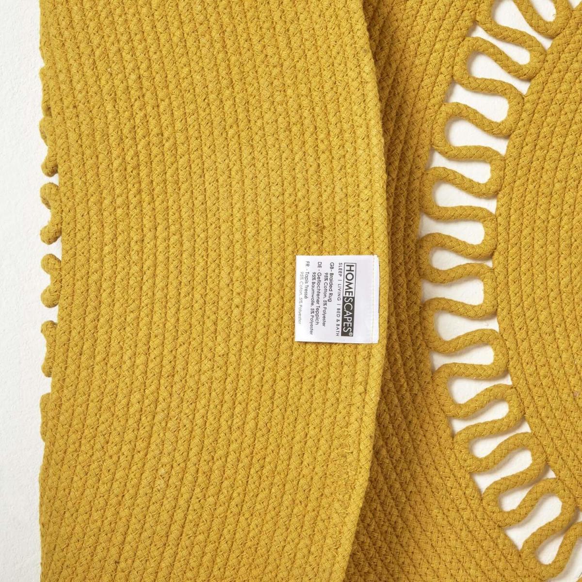 Crochet Braided Round Rug - Mustard / 150cm – image 1