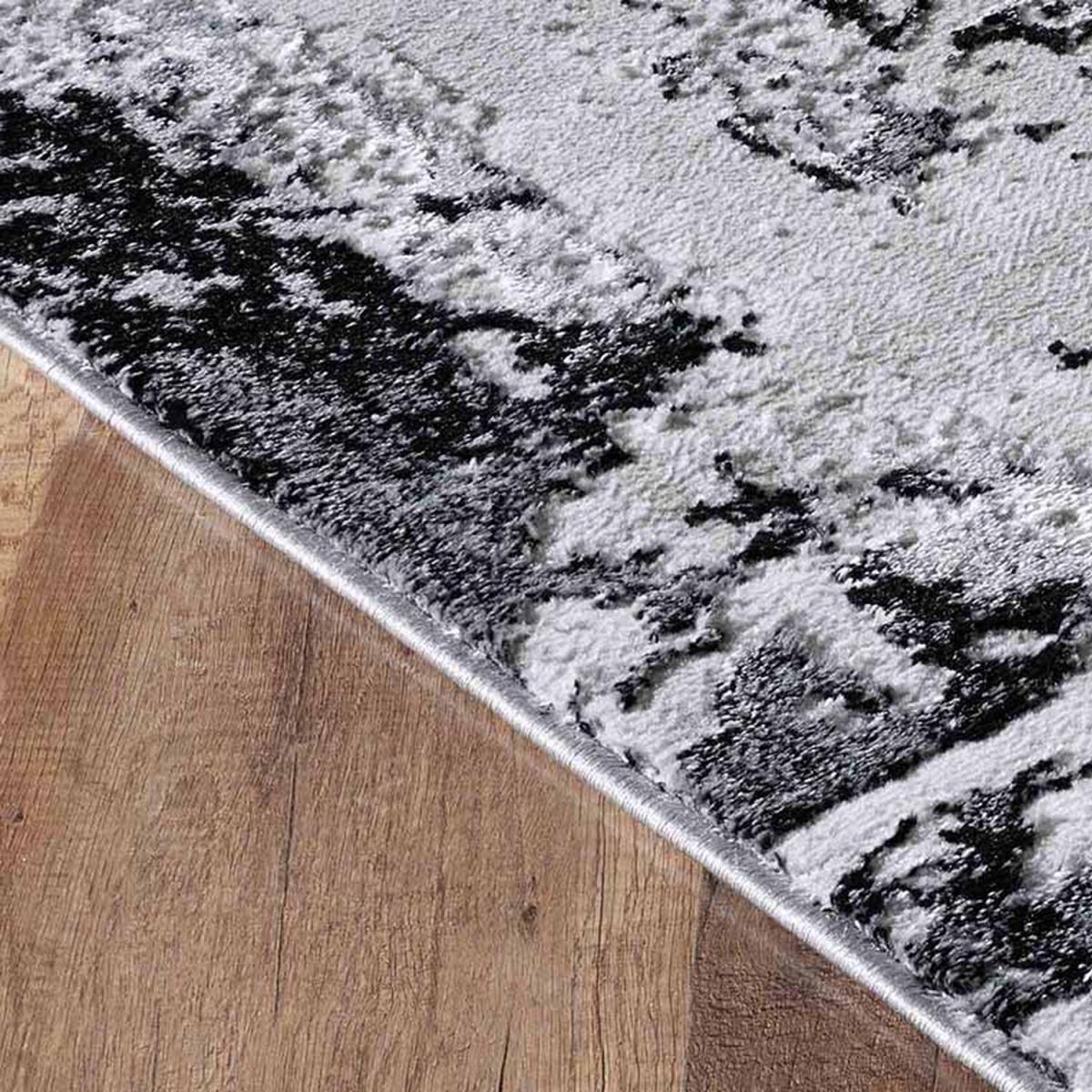 Serenity Modern Abstract Acrylic Contemporary Area Rugs - Black / 170cm – image 4