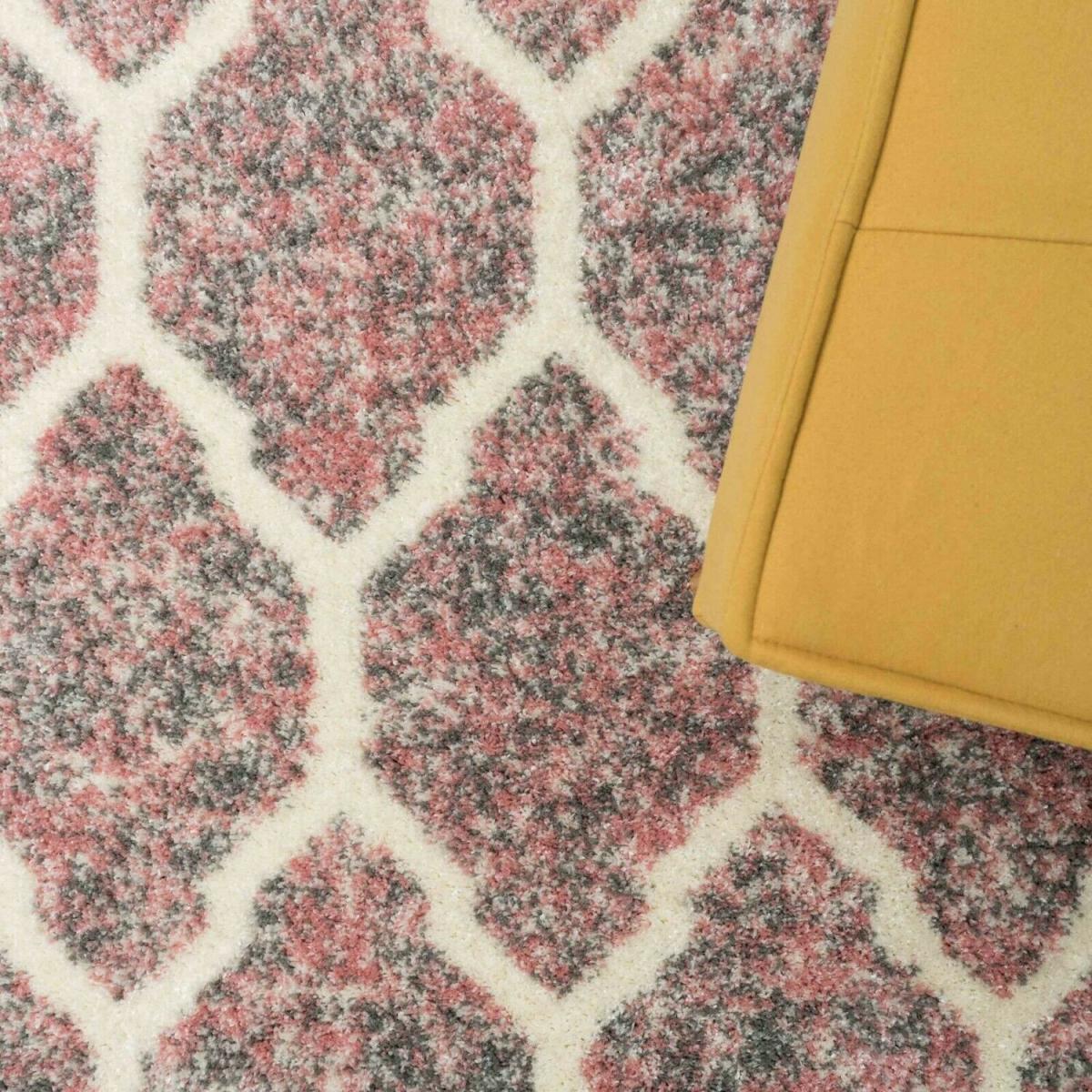 Blush Pink Shaggy Trellis Rug - Lush - Blush – image 2