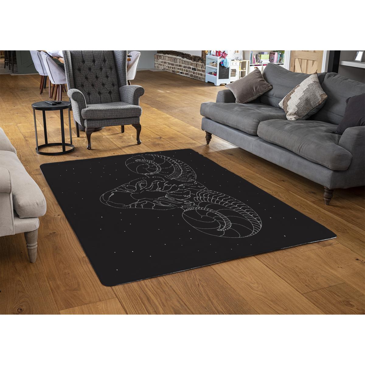 Aries Zodiac Sign Style Rug - black / 230cm – image 2