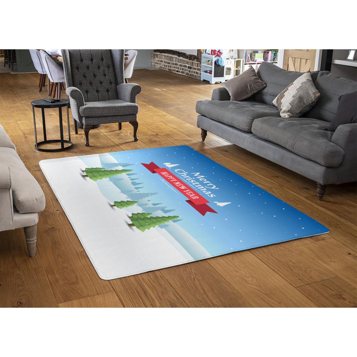 Merry Christmas Cover Art Style Rug - blue / 230cm – image 2