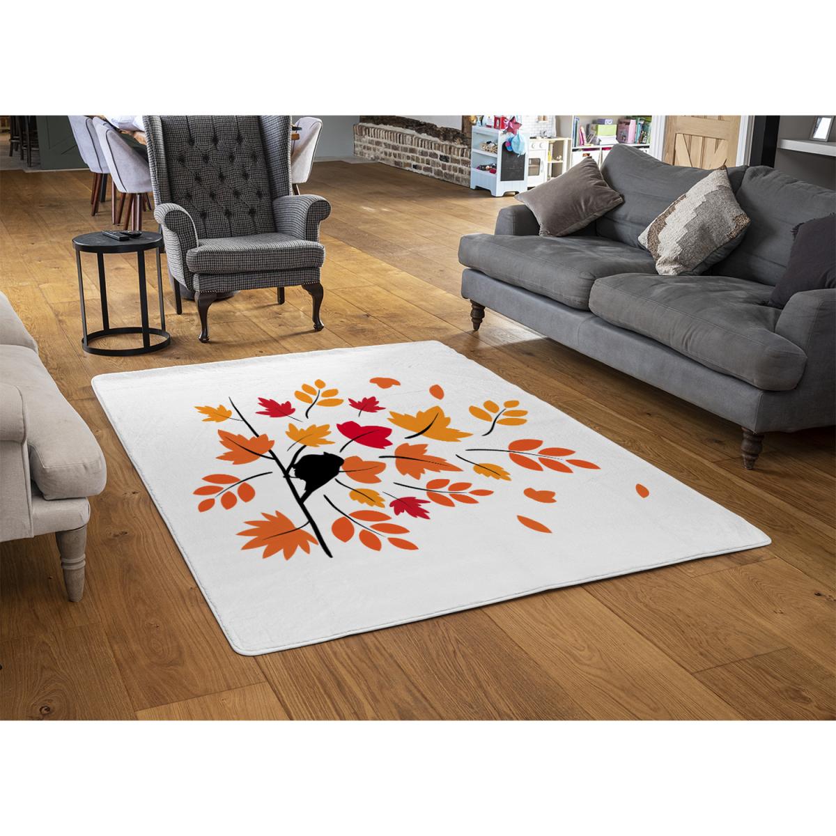 Autumn Bird On Branch Rug - Orange / 230cm – image 3