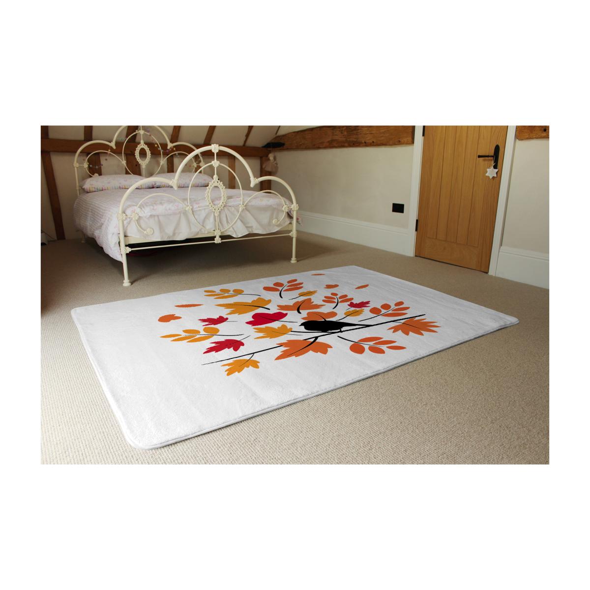 Autumn Bird On Branch Rug - Orange / 230cm – image 1