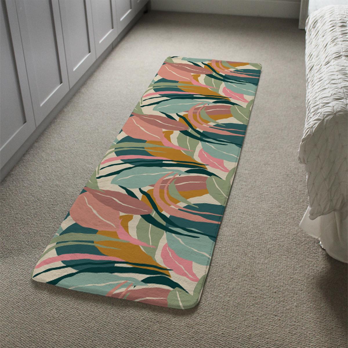 Artistic abstract leaves Designer Runner Rug - Orange – image 4