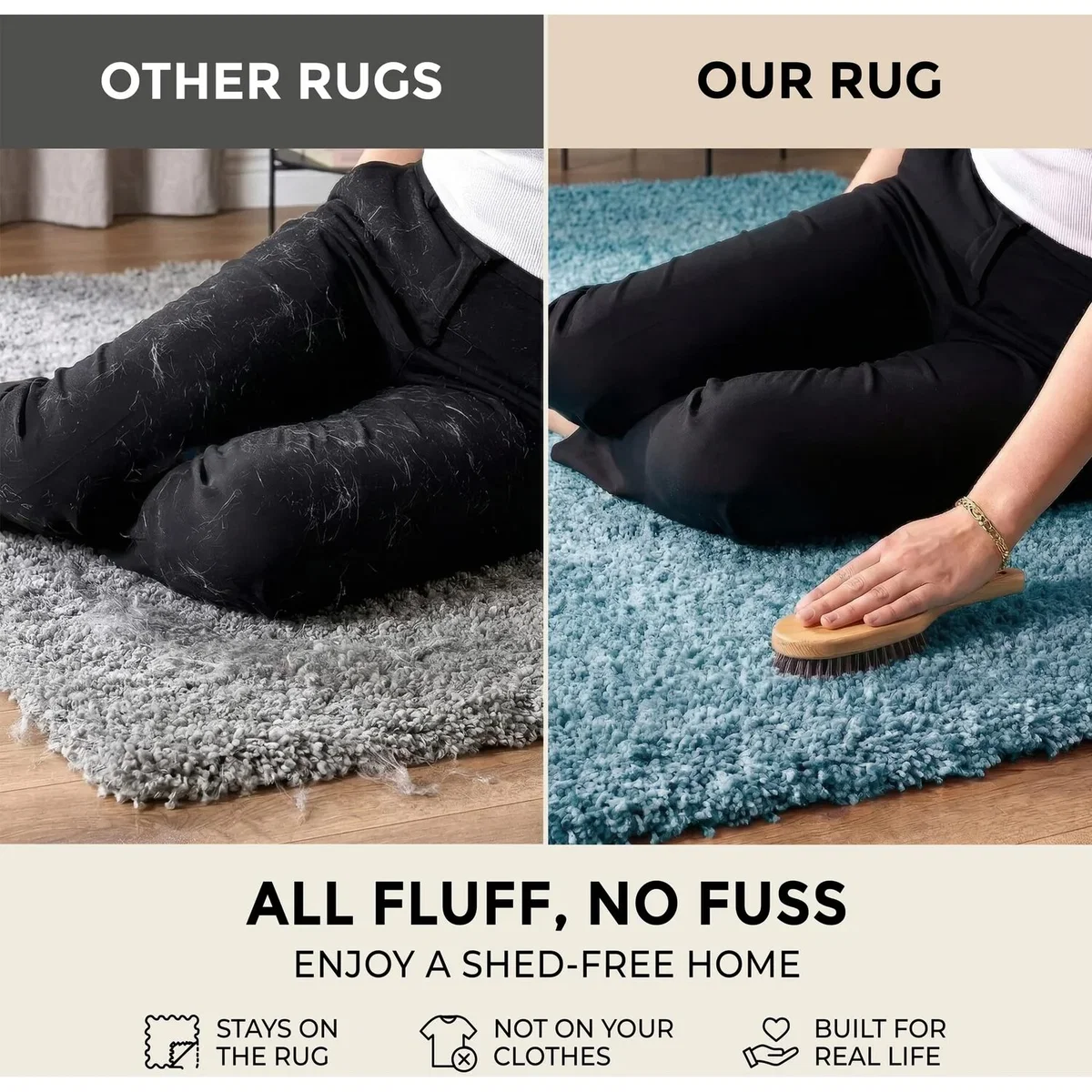 California Shaggy Rug - Duck Egg Blue / 110cm / 60cm – image 6