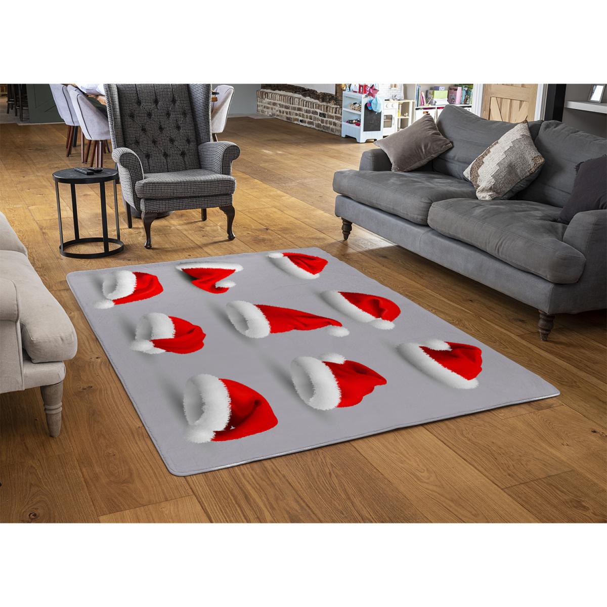 Collection Of Red Santa Claus Hats Style Rug - blue / 230cm – image 2