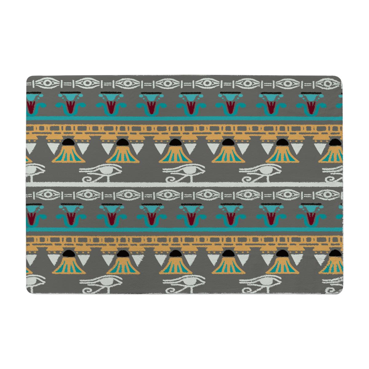 Tribal Art, Egyptian Vintage Ethnic Silhouettes Designer Rug - Blue / 200cm – image 1
