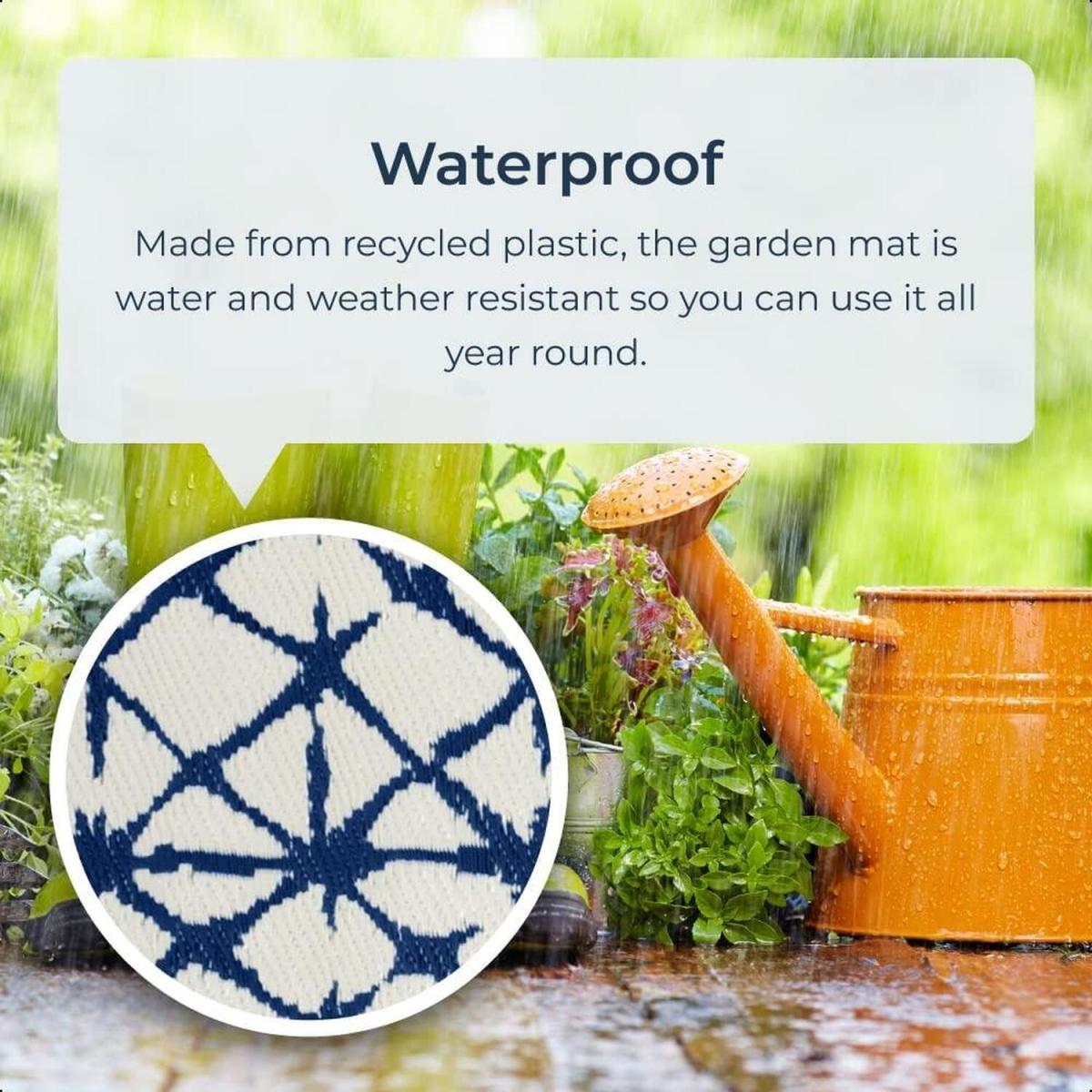 Navy and White Triangles Outdoor Camping Rug Mat - Navy Blue and White – image 2