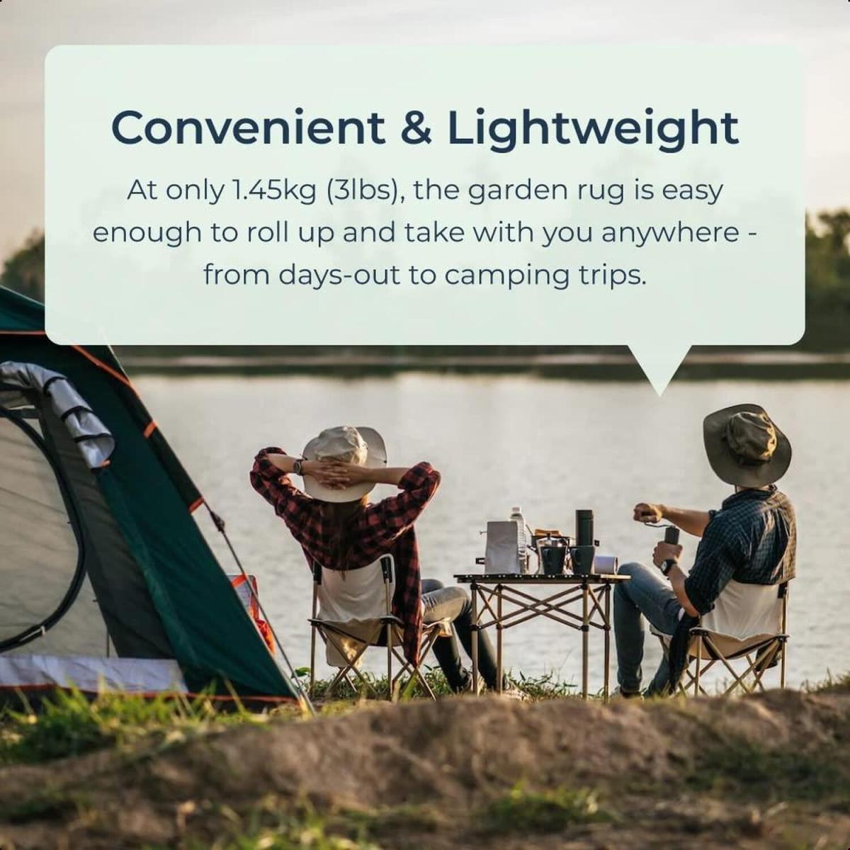 Navy and White Triangles Outdoor Camping Rug Mat - Navy Blue and White – image 4