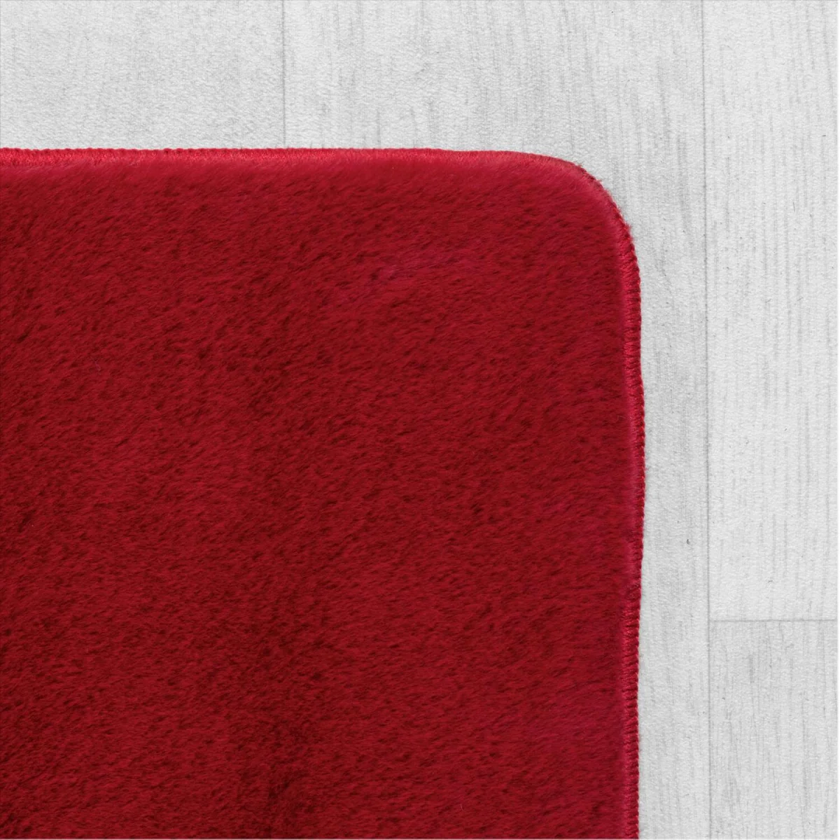 Snuggly Washable Low Pile Living Room Area Rug - Anti-Slip Felt Backing - Red / 280cm / 200cm – image 5