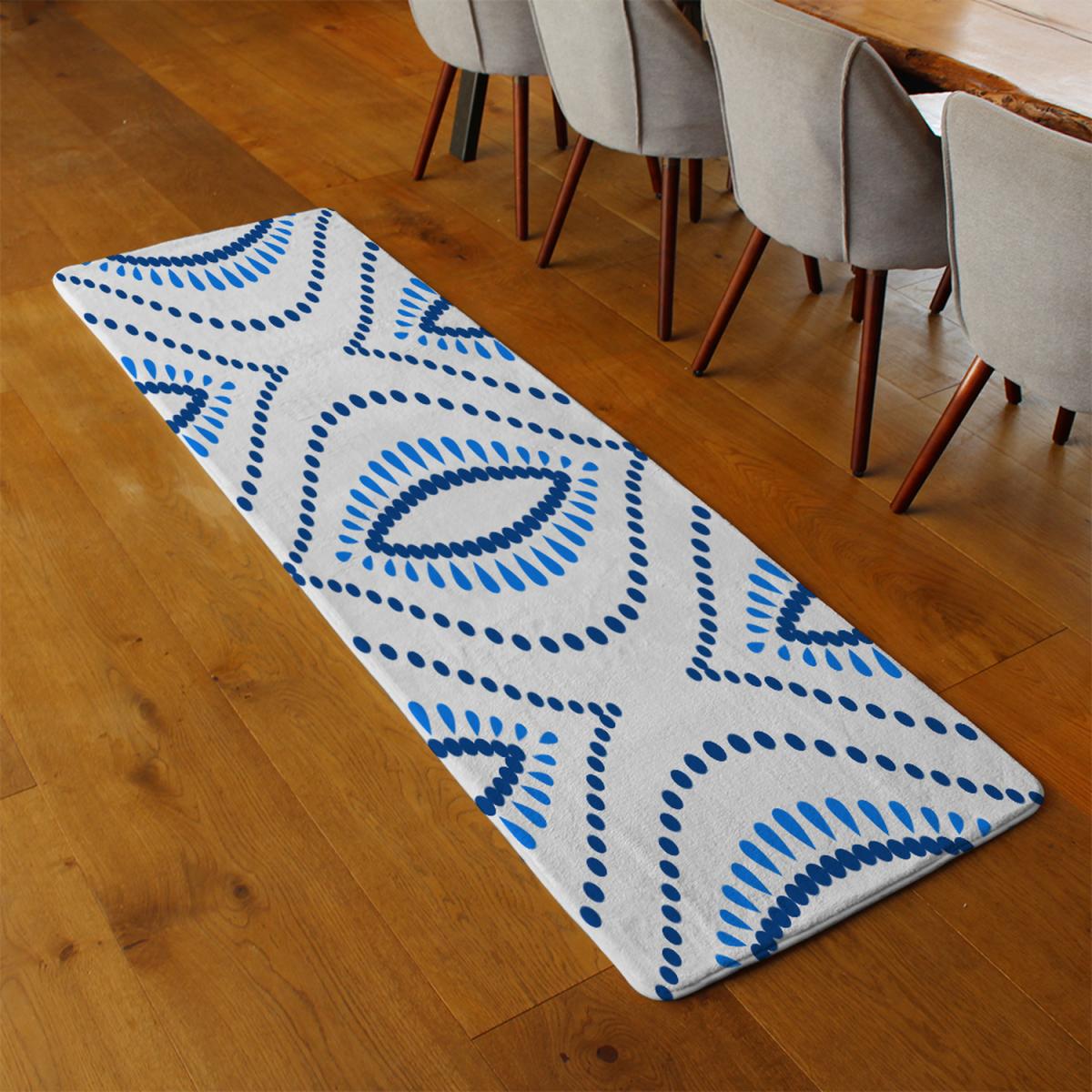 Seamless Boho Intricate Ogee Runner Rug - Blue – image 3