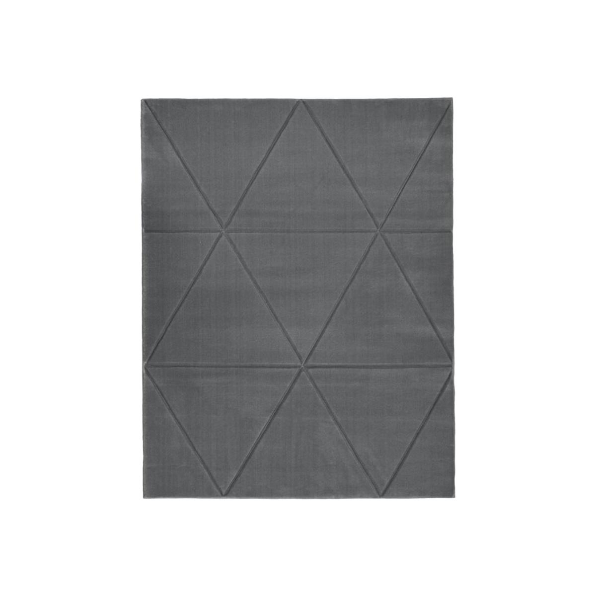 Grey Geometric Carved Living Room Rug - Mora - Grey – image 1