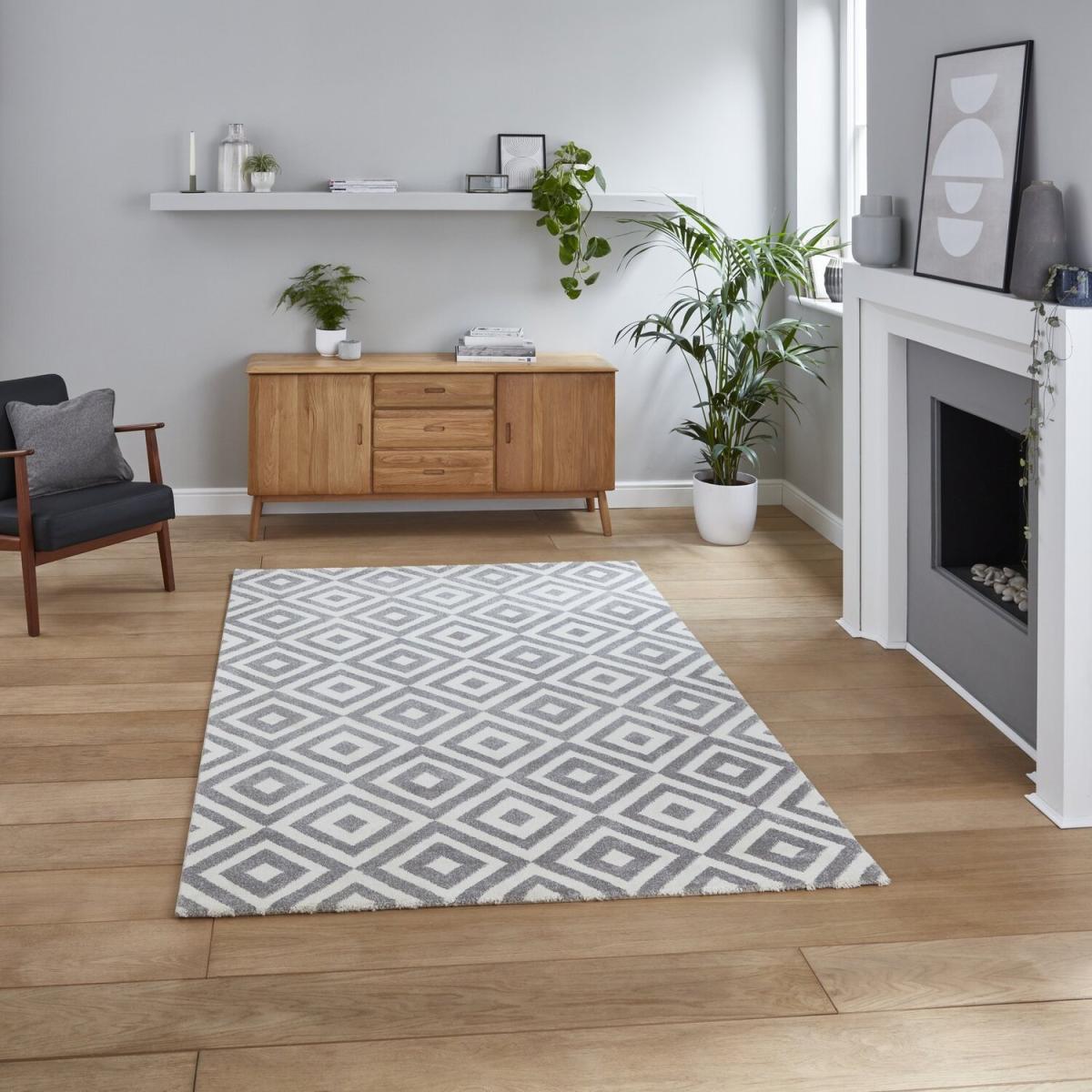 Brooklyn BRK89 GreyWhite Rug - Grey/White / 150cm – image 1
