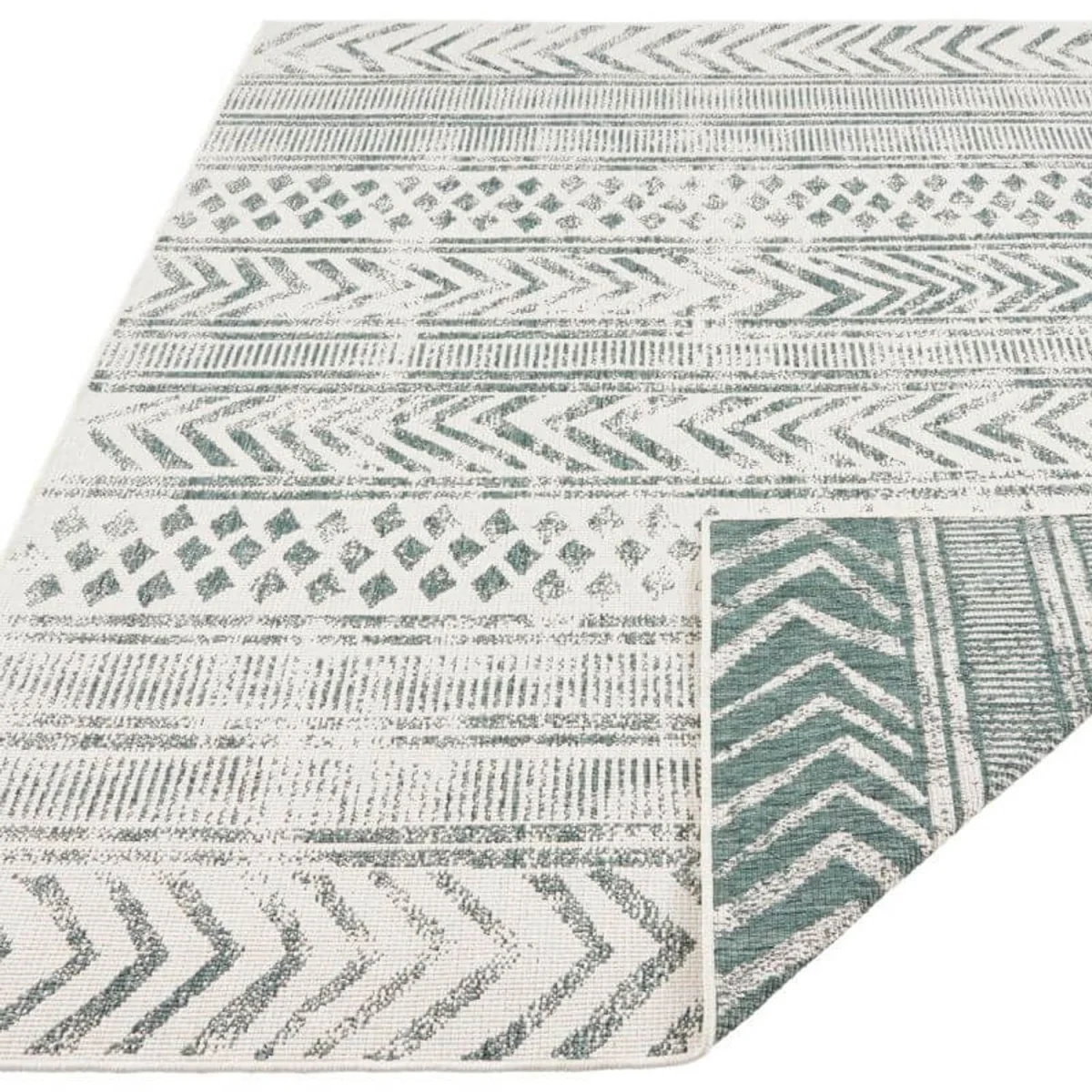 Reversible Geometric Rug Green - Green / 230.0cm – image 3