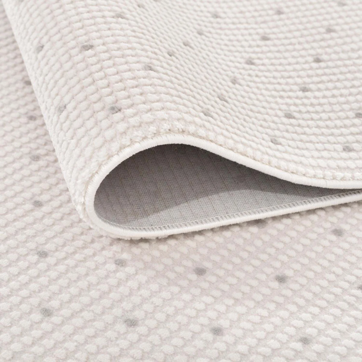 The Rugs Carmel Dots Textured Runner - Cream-Grey β image 4