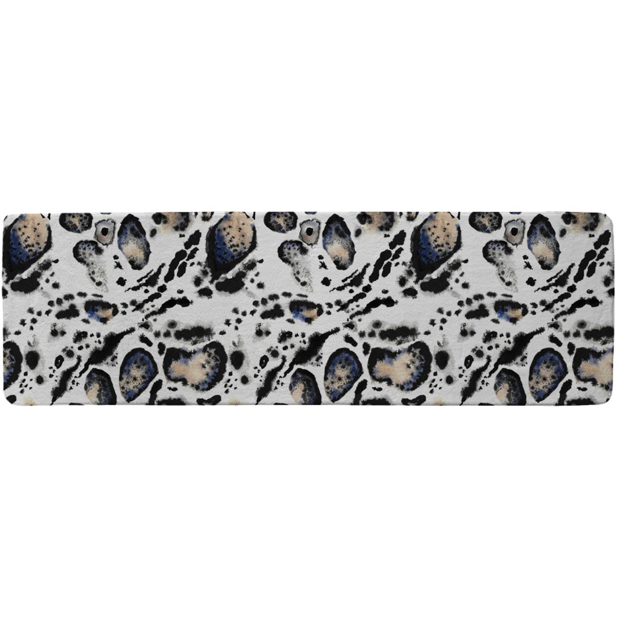 Leopard Print With Blue Runner Rug - Brown – image 2