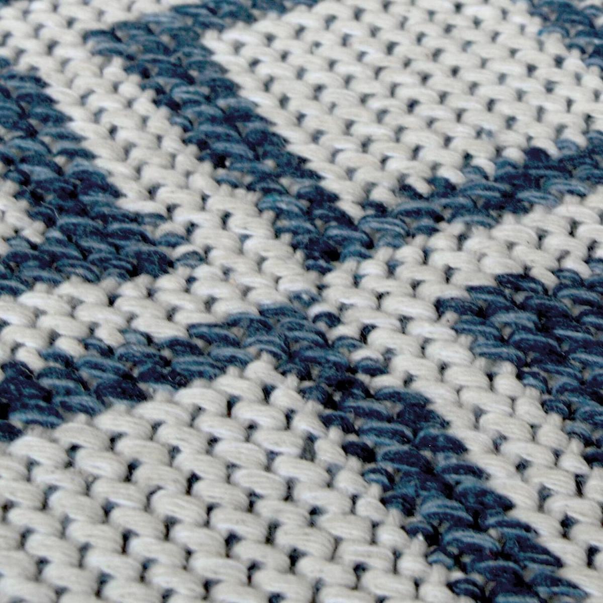 Navy Moroccan Recycled Cotton Flatweave Rug - Regen - Blue / 180cm – image 3