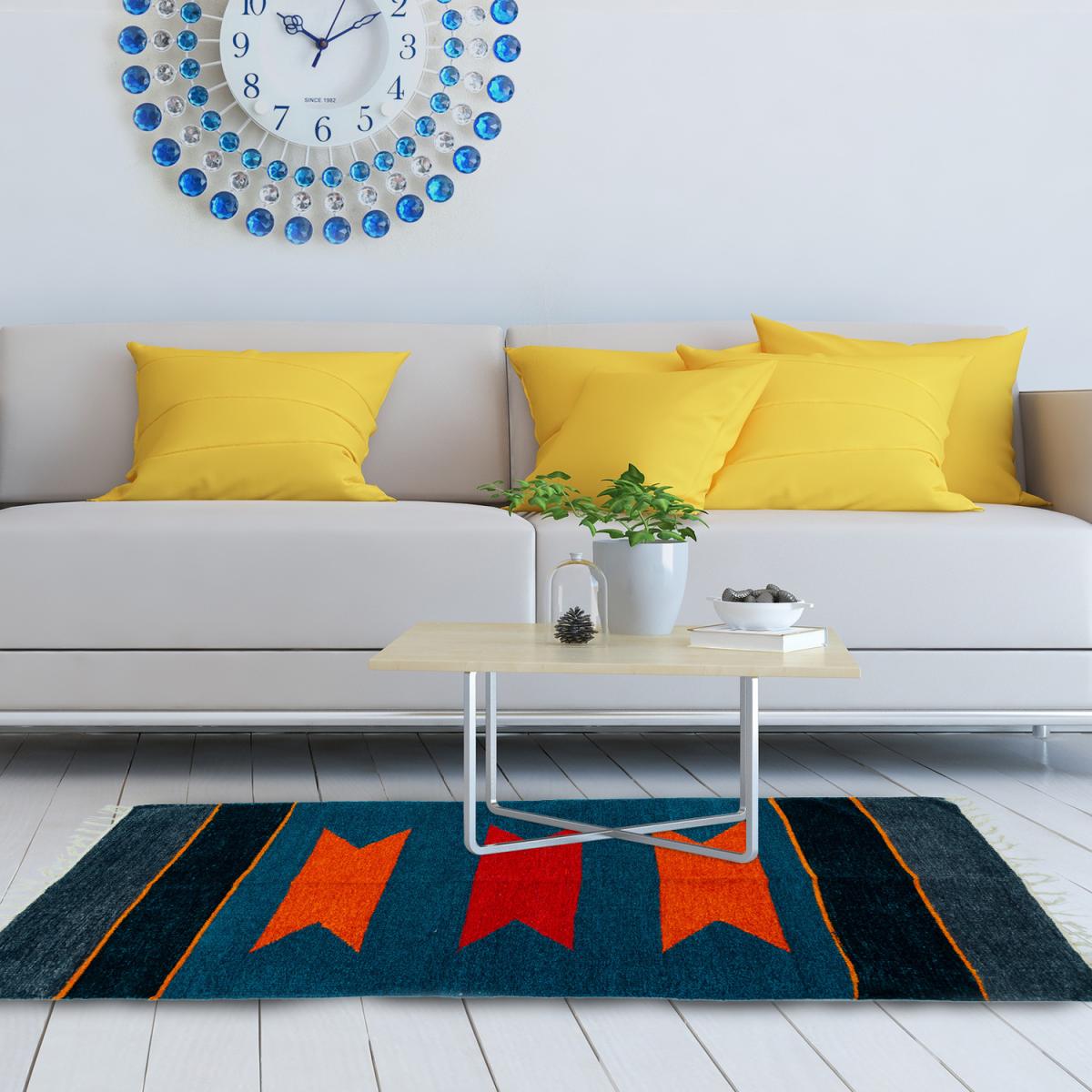 Deep Blue Geometry Rug - Blue – image 2