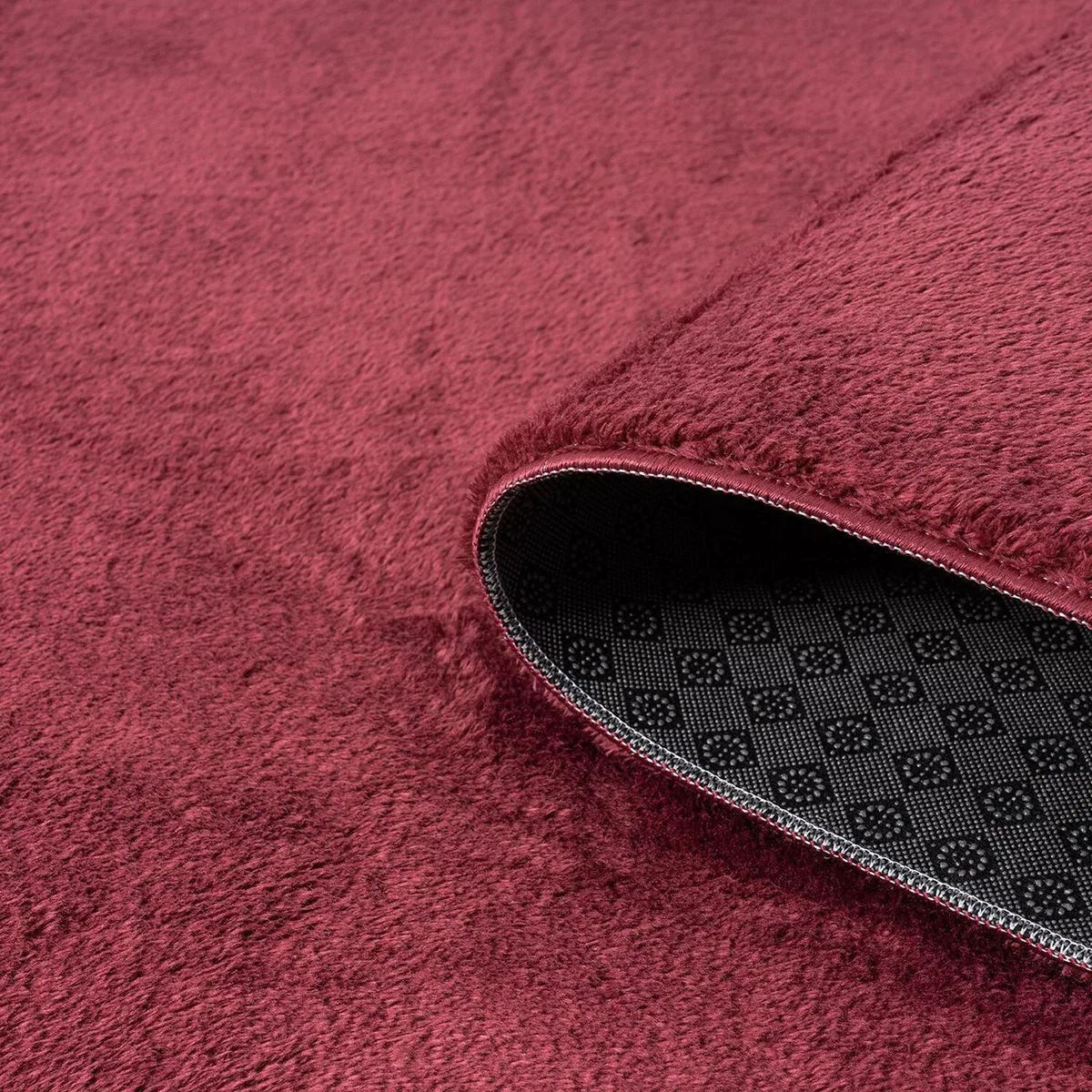 Desire Rugs Comfy Washable Low Pile Living Room Plain Area Rug - Red – image 3