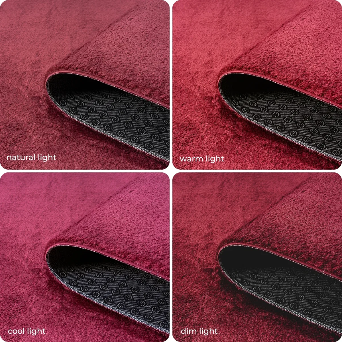 Desire Rugs Comfy Washable Low Pile Living Room Plain Area Rug - Red – image 5