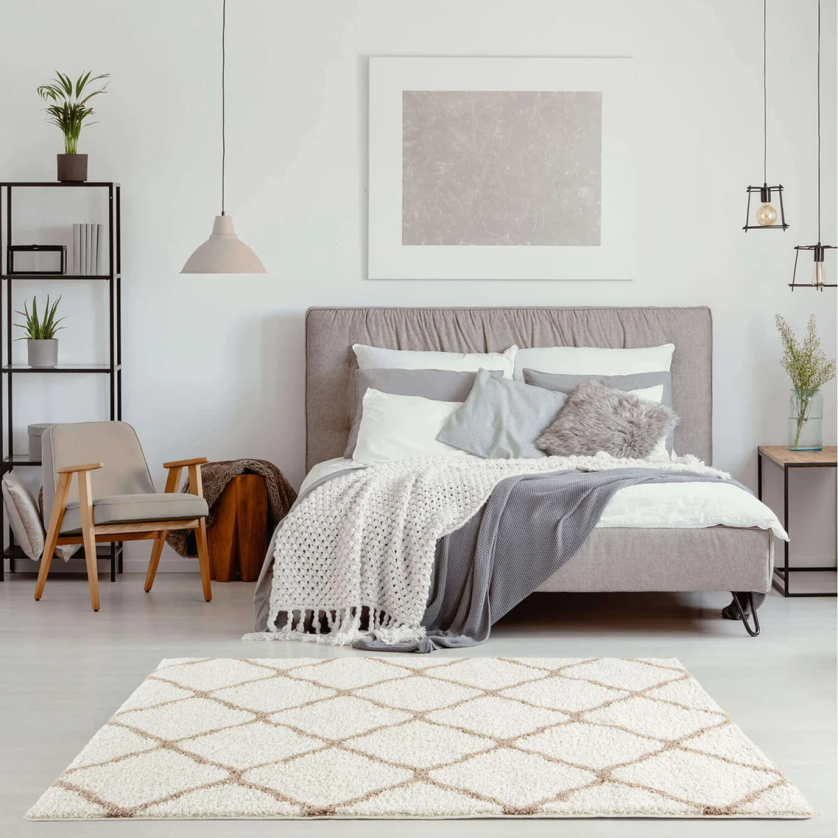 Myshaggy Moroccan Design Rug - Black / 240x340cm - White – image 4
