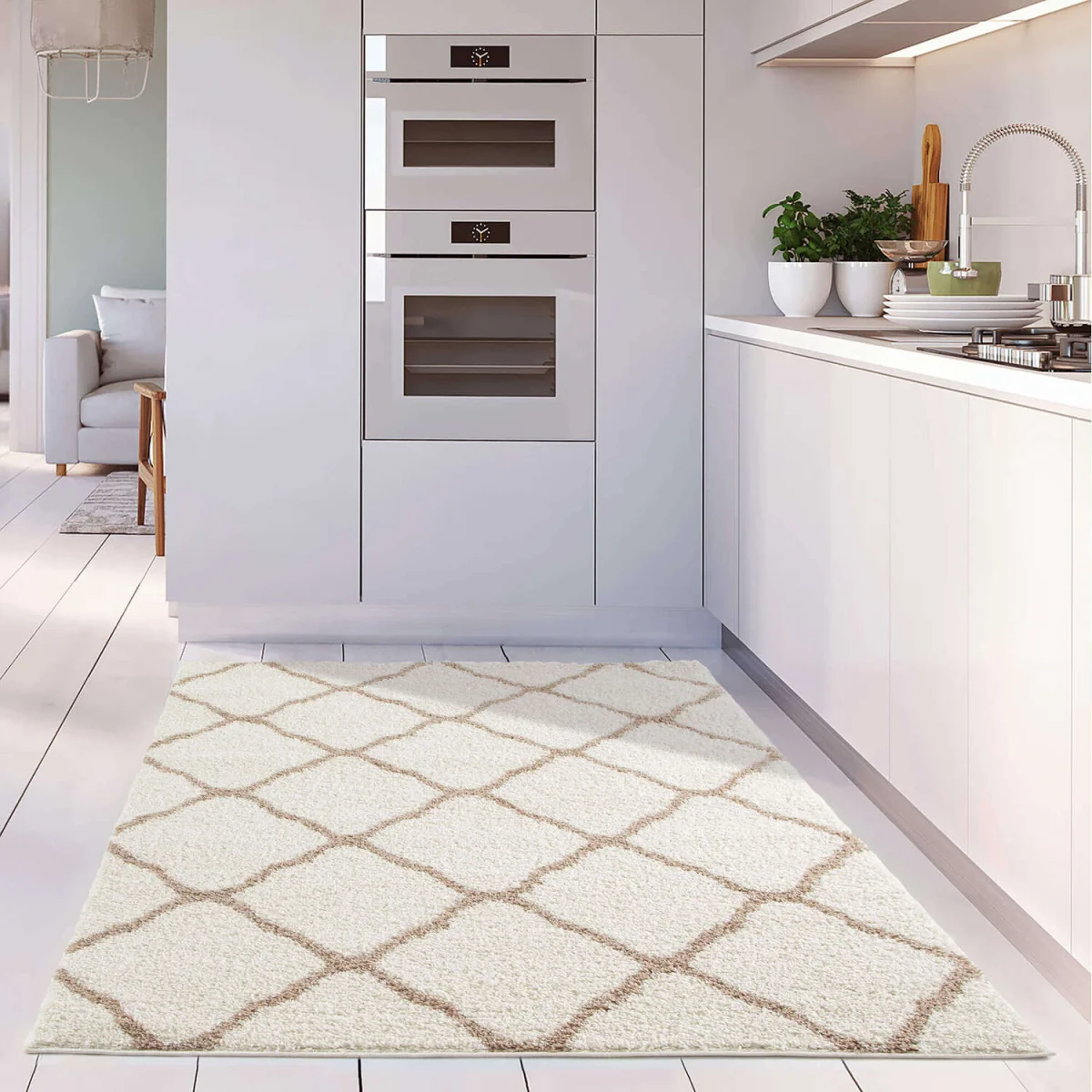 Myshaggy Moroccan Design Rug - Black / 240x340cm - White – image 5