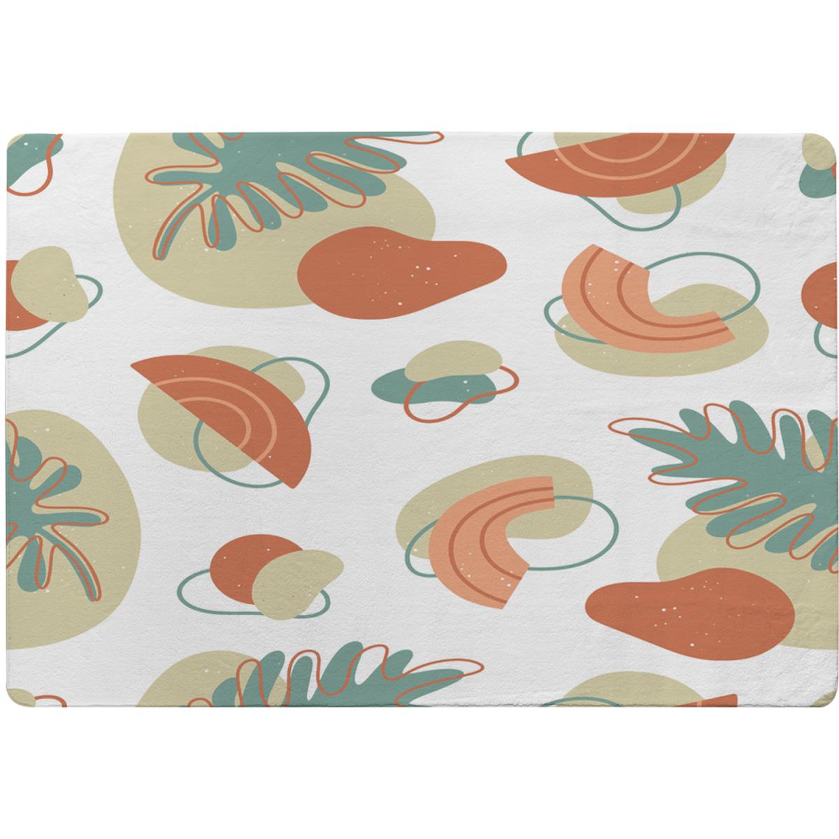 Line Art And Botanical Elements Designer Rug - Green / 110cm – image 2