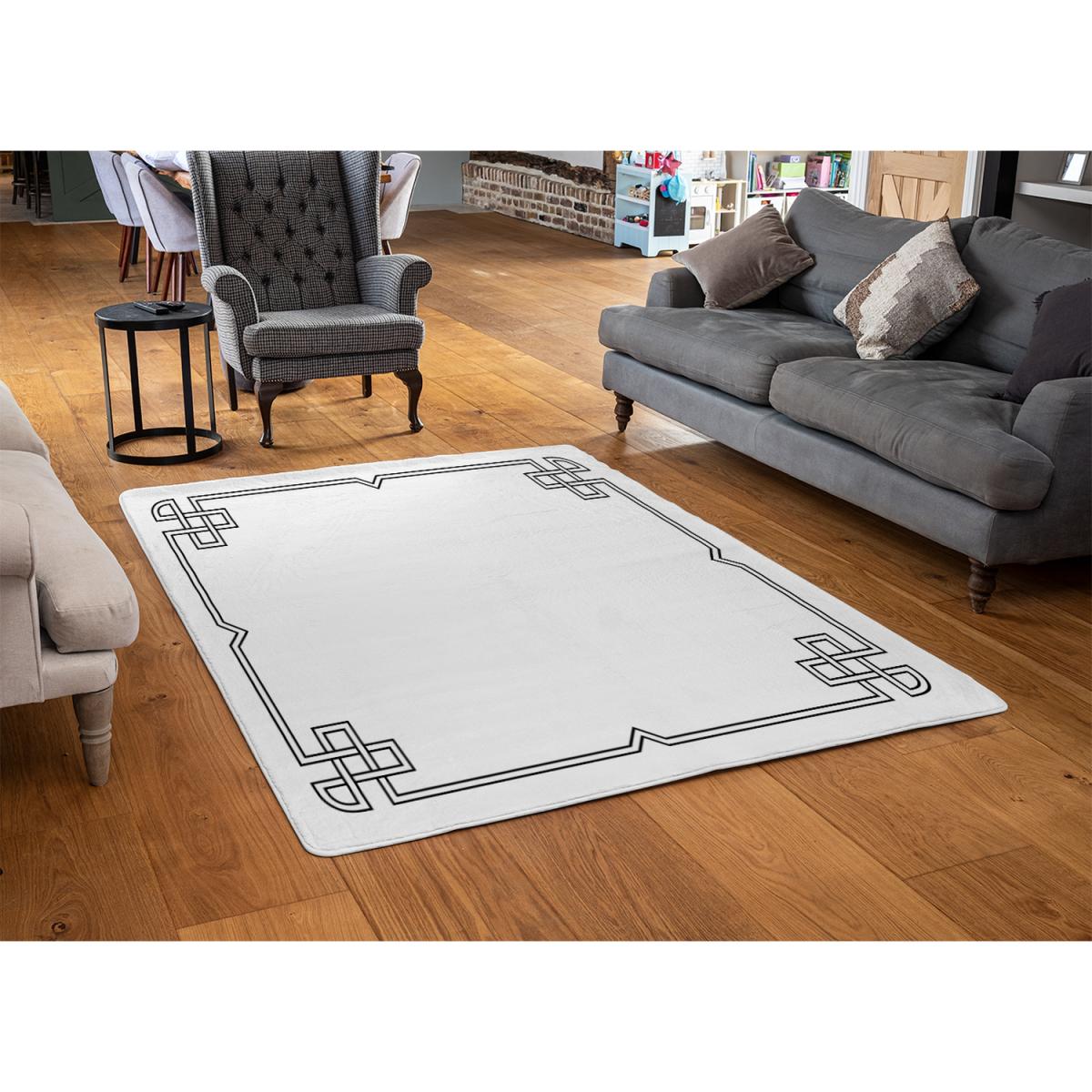 Roman Ornamental Frame Rug - Black / 110cm – image 2