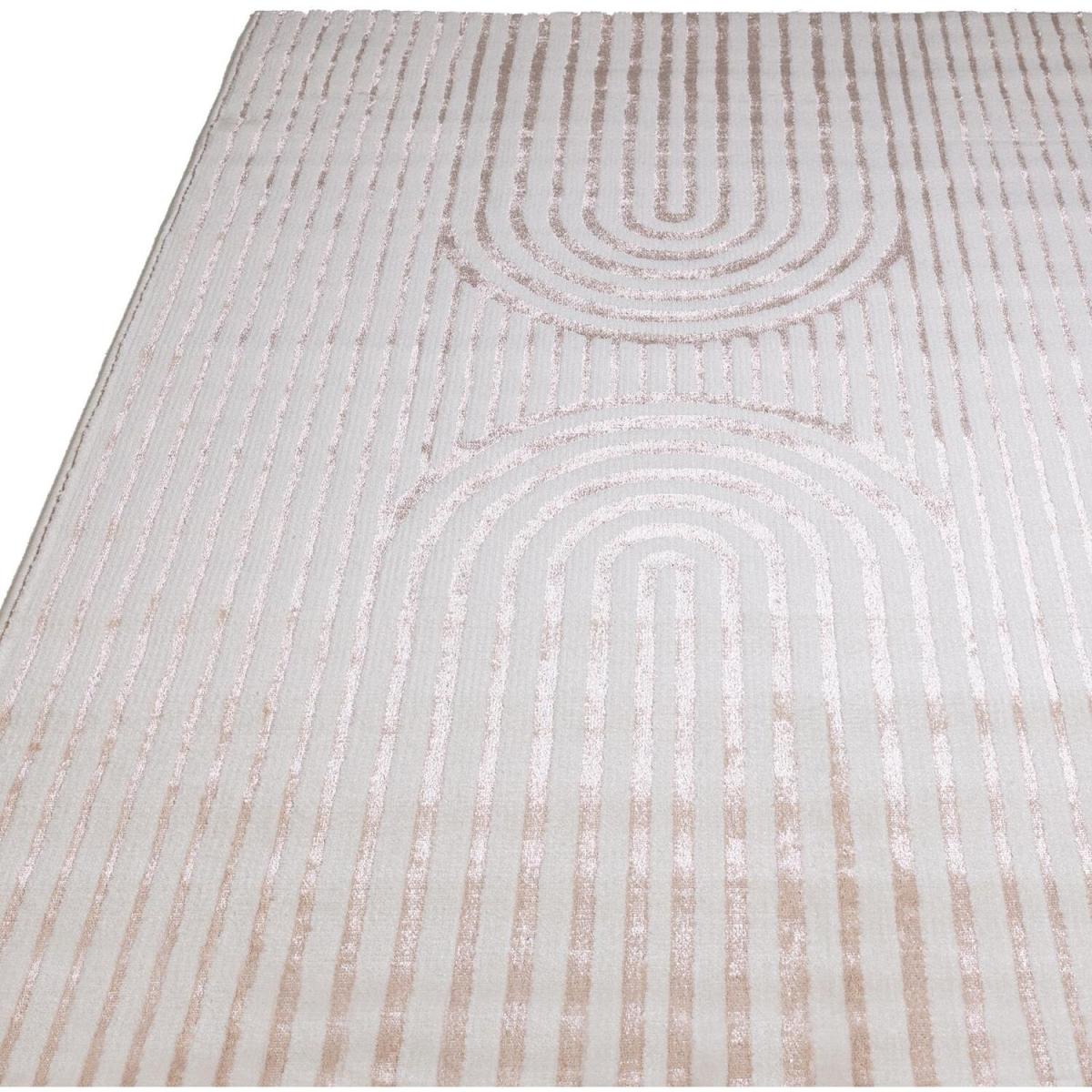 Arches Metallic Textured Rug - Rose Natural / 150cm