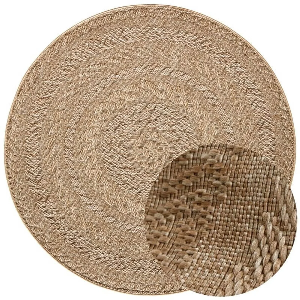 Almendro Indoor & Outdoor Round Rug Beige - Beige / 200.0cm – image 3