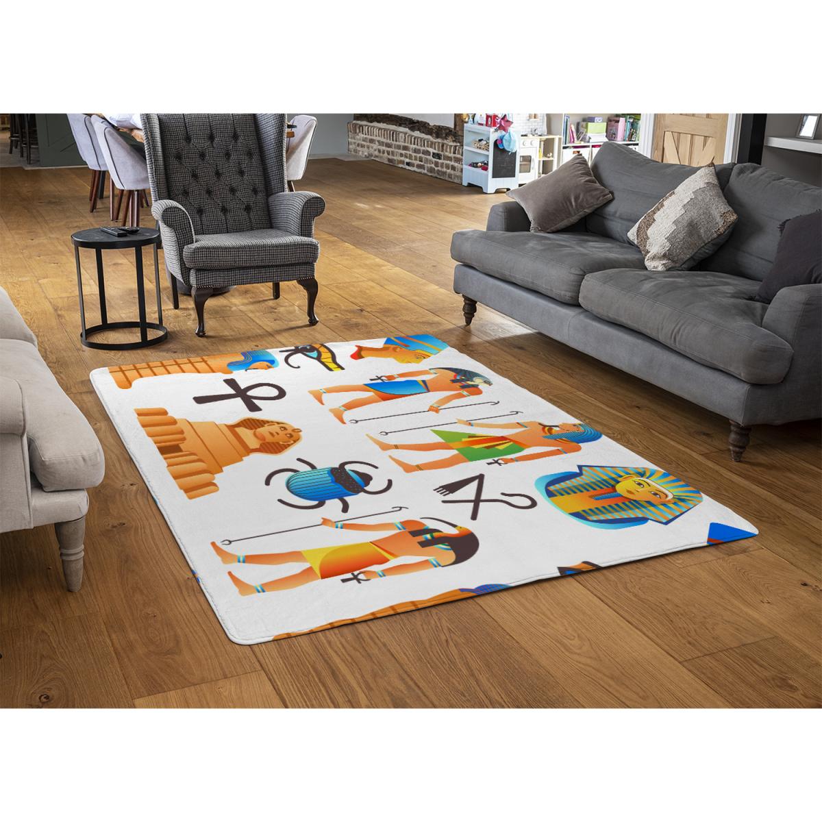 Egyptian Mythological Signs Rug - Orange / 230cm – image 3