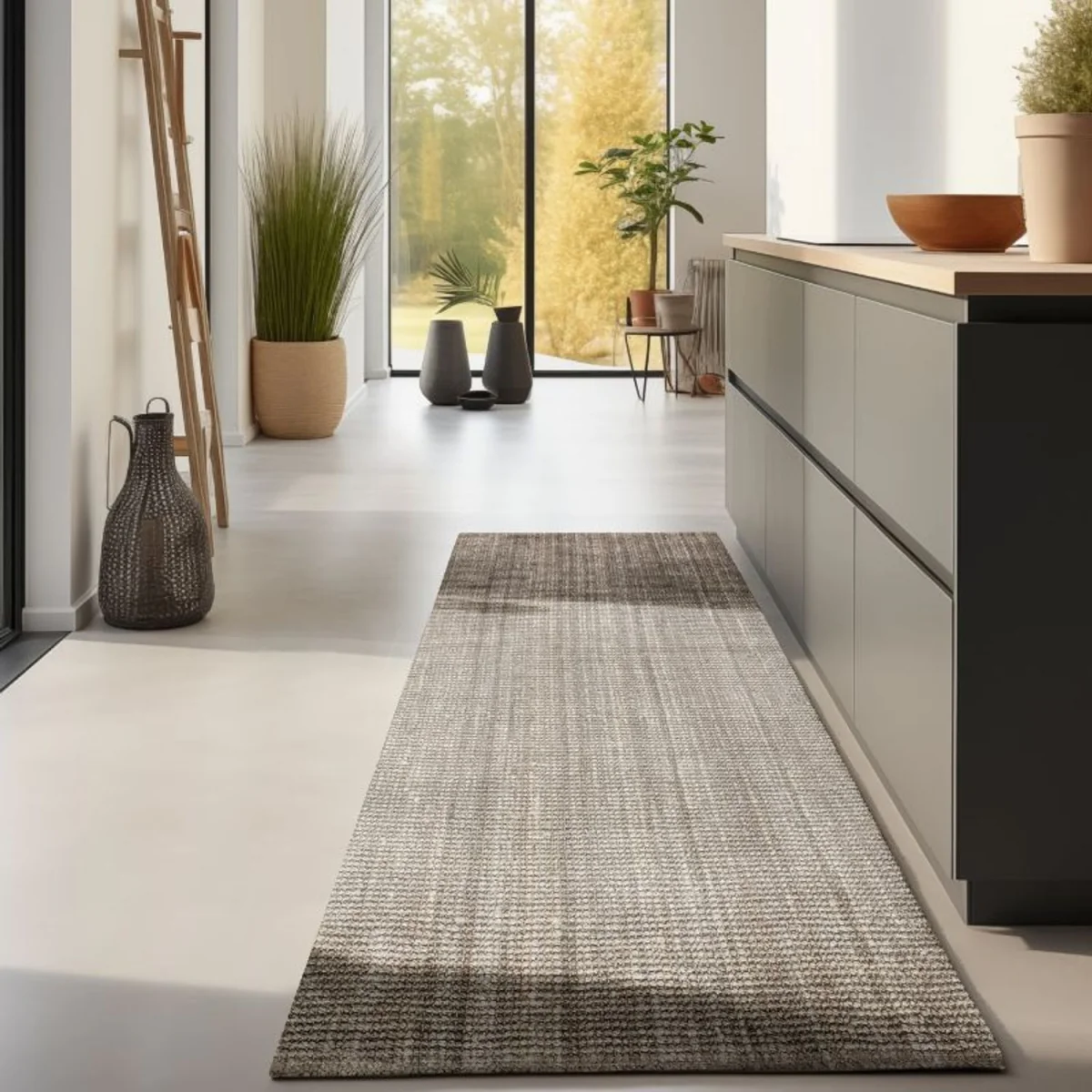 Handwoven Jute Plain Rug - Brown / 170 x 120cm - Brown / 280.0cm – image 9