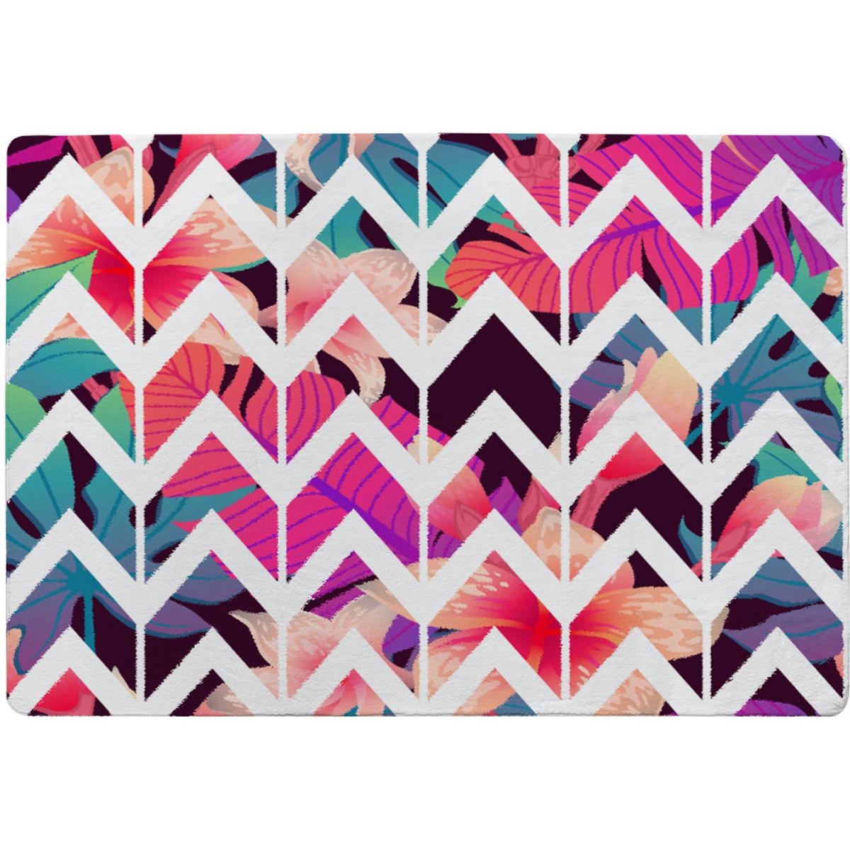 Tropical Geometric Zig Zags Rug - Pink / 150cm – image 2