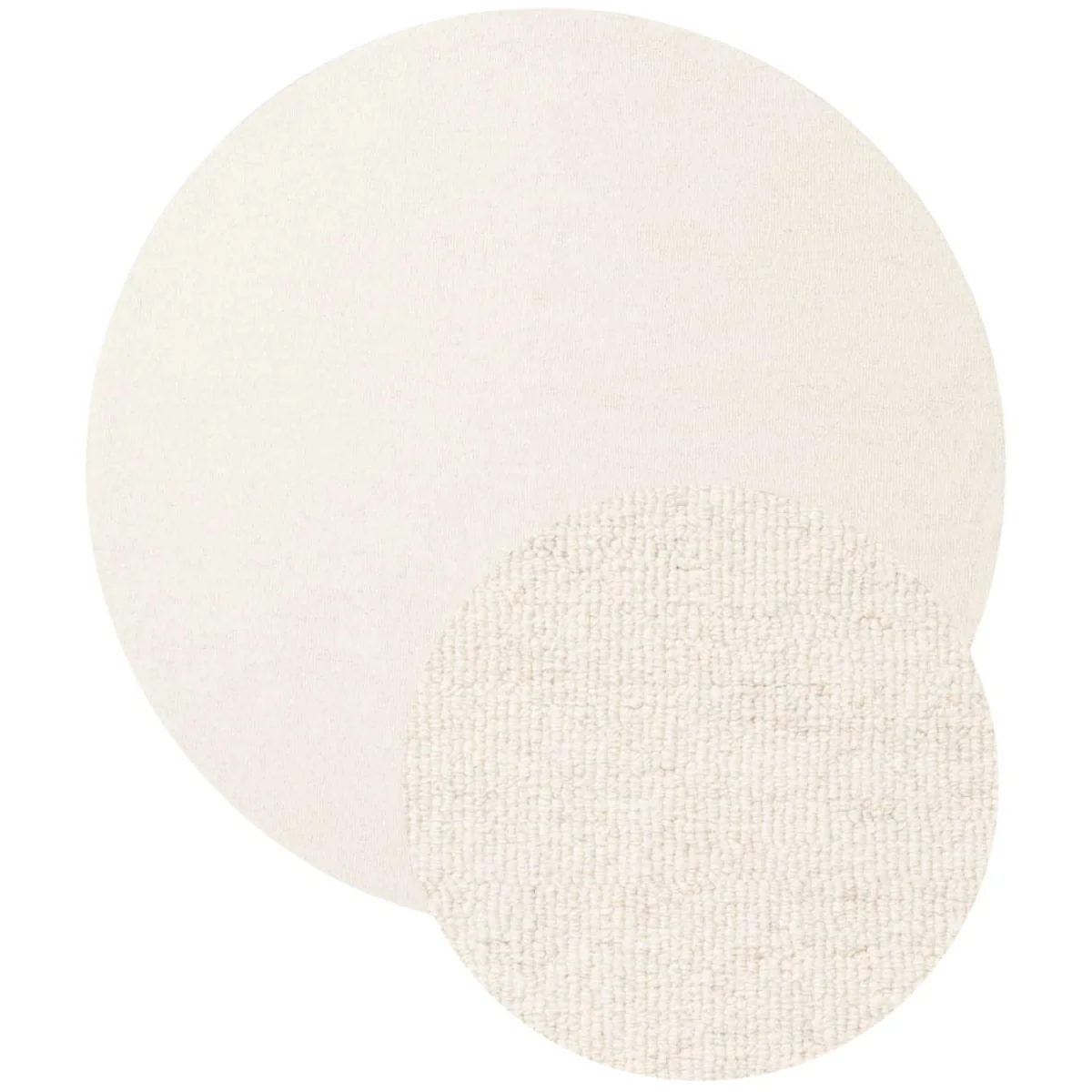 Hanse Home Elle Decoration Puristic Fine Bouclé Wool Round Rug Ø 200 cm White - White / 230.0cm / 160.0cm – image 9