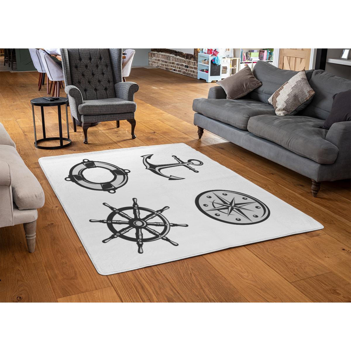 Nautical Icons Rug - Black / 230cm – image 3
