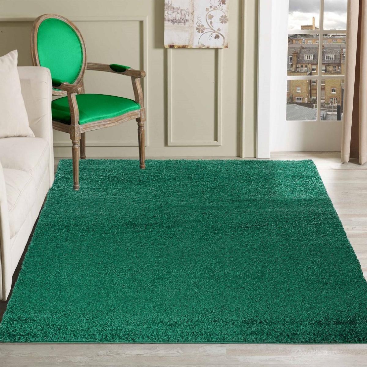 Abaseen Emerald Shaggy Rug Rectangular Soft Touch Thick Pile - Emerald / 150cm – image 3